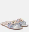 Valentino Pantoletten Vlogo Signature Aus Metallic-leder In Multicolor