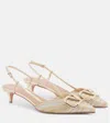 Valentino Garavani Vlogo Metallic Leather Slingback Pumps In Gold