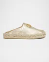 Valentino Vlogo Leather Mule In R16 Platino