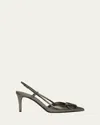 Valentino Signature Laminated Leather Pumps With Sculpted Heel In Antracite