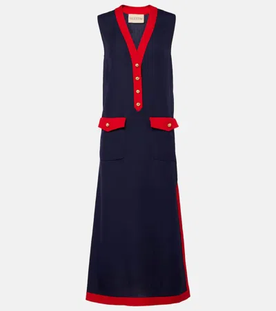Valentino Vlogo Midi Dress In Blue