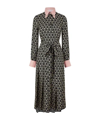 Valentino Vlogo Midi Dress In Gray