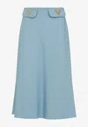 Valentino Vlogo Midi Skirt In Blue
