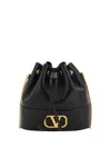 Valentino Chain-link Shoulder Strap Bucket Bag With Gold-tone Hardware In Black