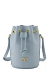 Valentino Vlogo Plaque Drawstring Bucket Bag