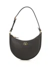 Valentino Half-moon Leather Shoulder Bag With Chain Strap