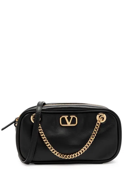 Valentino Garavani Valentino Vlogo Mini Leather Cross-body Bag In Black