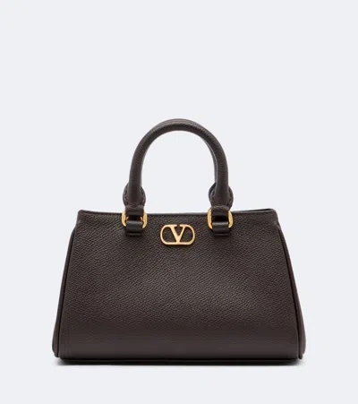 Valentino Garavani Vlogo Mini Leather Top-handle Bag In Brown