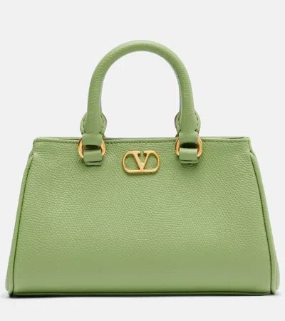 Valentino Garavani Vlogo Mini Leather Top-handle Bag In Green