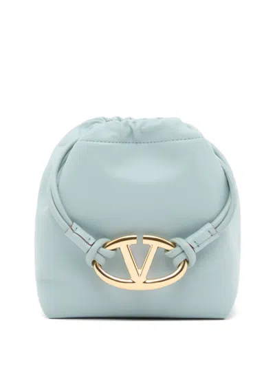 Valentino Garavani Vlogo Mini Pouf Pouch Bag In Nappa In Blue