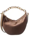 Valentino Vlogo Mini Satin Hobo Bag In Brown