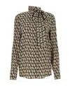 Valentino Toile Iconographe Silk Crêpe De Chine Blouse In Nude