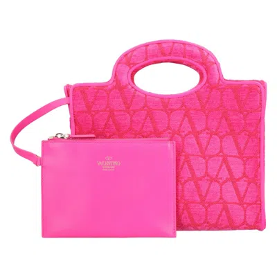Valentino Garavani Valentino Vlogo Monogram The Third Open-top Shoulder Bag In Pink