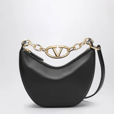 Valentino Garavani Valentino Vlogo Mini Satin Hobo Bag In Black