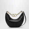 Valentino Vlogo Moon Black Small Hobo Bag In Black