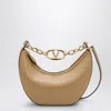 Valentino Vlogo Moon Cappuccino-coloured Small Hobo Bag In Beige