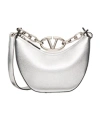 Valentino Mini Leather Vlogo Moon Shoulder Bag In White
