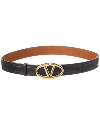 Valentino Garavani Valentino Vlogo Moon Leather Belt In Black