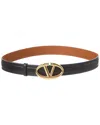 Shop Valentino Vlogo Moon 30mm Leather Belt In Black