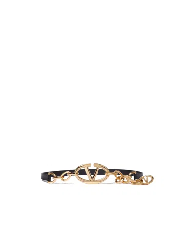 Valentino Garavani Vlogo Moon Leather Belt In Nude