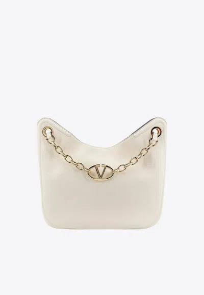 VALENTINO GARAVANI VLOGO MOON LEATHER TOTE BAG