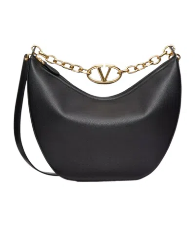 Valentino Garavani Vlogo Moon Medium Logo Wandering Bag In Black
