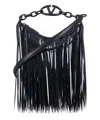Valentino Vlogo Moon Mini Hobo Bag With Sequin Fringes In Black
