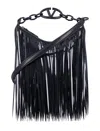 VALENTINO GARAVANI VLOGO MOON MINI HOBO BAG WITH SEQUIN FRINGES