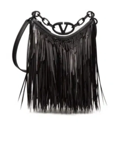 VALENTINO GARAVANI VALENTINO ZIP-UP FRINGED SHOULDER BAG