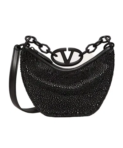 Valentino Garavani Vlogo Moon Mini Shoulder Bag In Black
