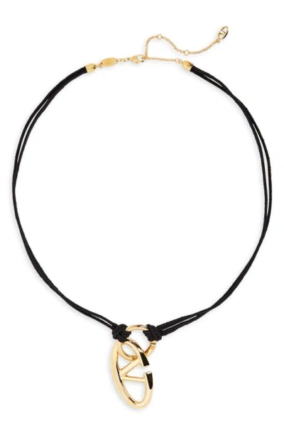 Valentino Garavani Vlogo Moon Necklace In 0no Nero