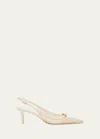 VALENTINO GARAVANI VLOGO MOON NET SLINGBACK PUMPS