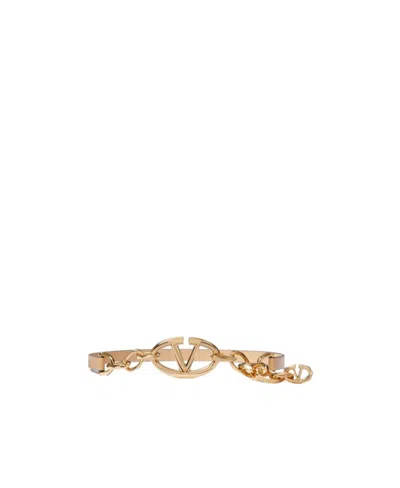 Valentino Garavani Vlogo Moon Shiny Chain Belt In Nude