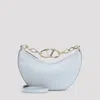 Valentino Garavani Light Blue Leather Mini Hobo Vlogo Moon Handbag In Blu Porcellana