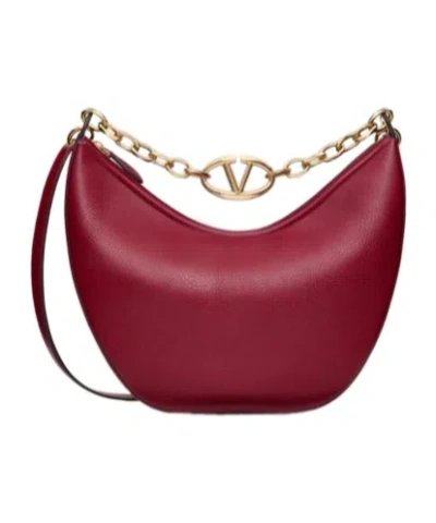 Valentino Garavani Vlogo Moon Shoulder Bag In Red