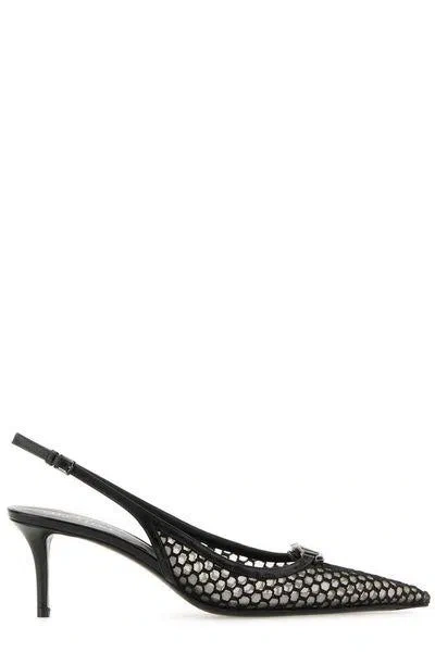 Valentino Garavani Vlogo Signature 75mm Slingback Pumps In Black