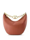 Valentino Garavani Medium Vlogo Moon Leather Hobo Bag In Orange