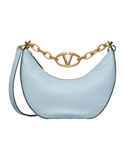 Valentino Garavani Valentino Vlogo Moon Zip-up Medium Shoulder Bag In Blue