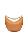 Valentino Vlogo Moon Zip-up Medium Shoulder Bag In Brown