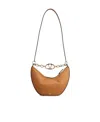 Valentino Vlogo Moon Zip-up Small Shoulder Bag In Brown