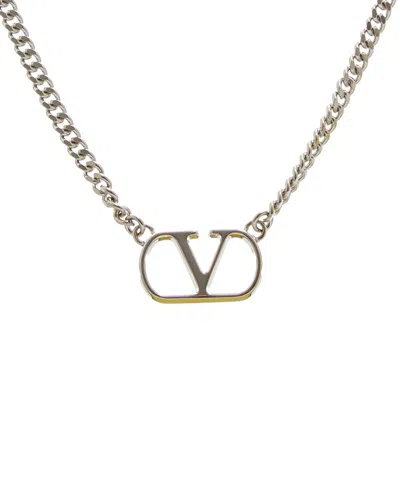 Valentino Garavani Valentino Vlogo Necklace In Silver