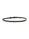 Valentino Vlogo Leather Braided Choker In Black