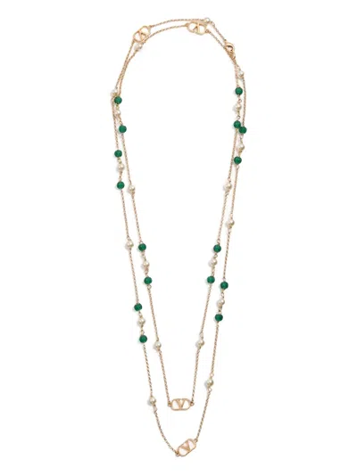 Valentino Garavani Vlogo Necklace In Gold