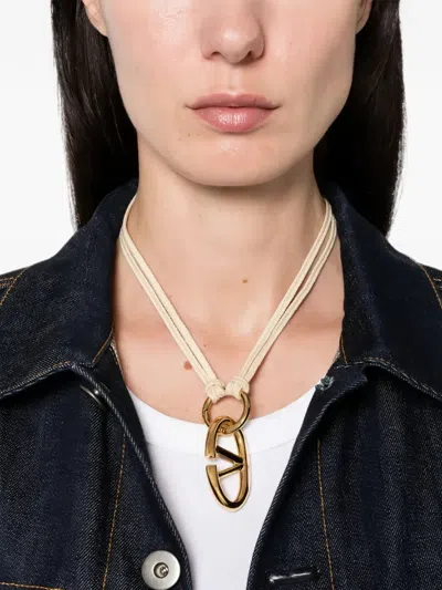 Valentino Garavani Vlogo Necklace In Gold