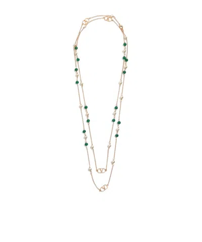 Valentino Garavani Vlogo Necklace In Gold