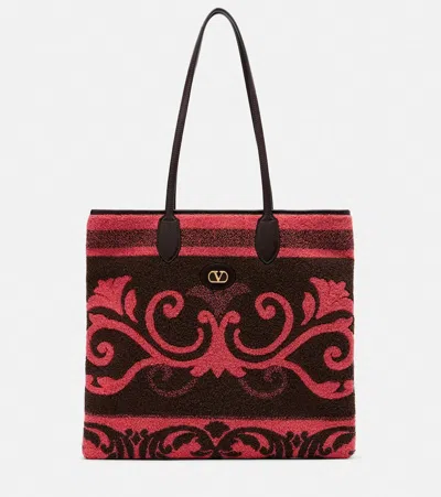 Valentino Garavani Vlogo N/s Medium Terry Tote Bag In Pink