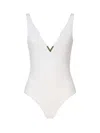 VALENTINO VLOGO ONE-PIECE SWIMSUIT IN LYCRA