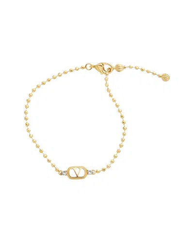 Valentino Garavani Valentino Vlogo Ovalette Swarovski Bracelet In Gold