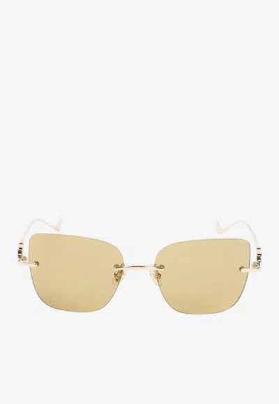Valentino Vlogo Oversized Square Sunglasses In Transparent
