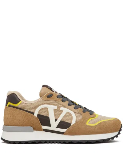 Valentino Garavani Vlogo Netrunner Sneakers In Brown